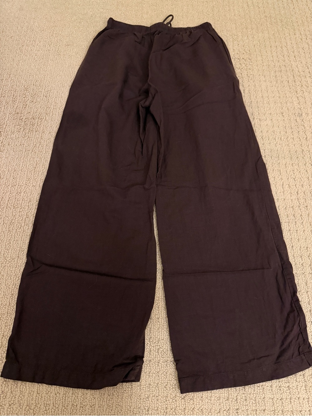 Uniqlo brown linen wide leg pants - Picture 2 of 4